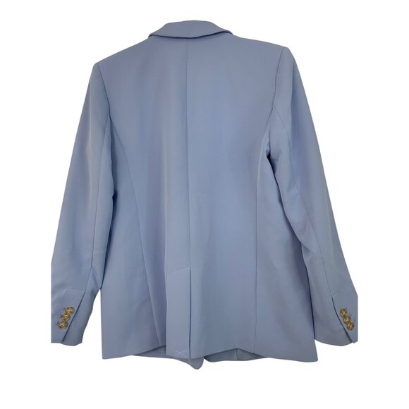 Loft Petite Blue Lined Blazer Jacket One-Button Rear Vent Washable Pockets 8700 - Picture 5 of 6